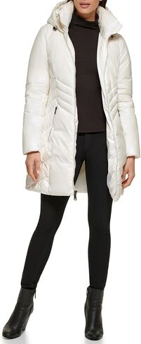 Guess Women's Duvet Puffer Hooded Water Resistant Coat in Saudi Arabia