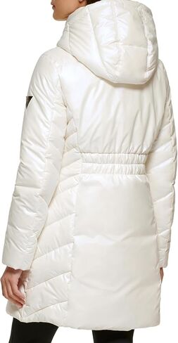 Guess Women's Duvet Puffer Hooded Water Resistant Coat in Saudi Arabia