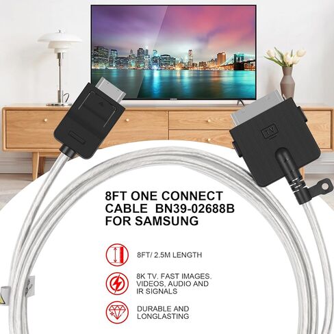 BN39-02688B كابل توصيل واحد غير مرئي مناسب لأجهزة التلفاز الذكية Samsung Neo QLED 8K QN800A QN800B QN900A QN900B Series كابل تلفزيون in Kuwait