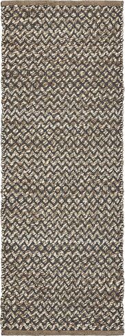 سجادة LR Home Fiber مع سجادة شيفرون عميقة، مقاس 2'0 بوصة × 5'8 بوصة، طبيعي/رمادي in Kuwait
