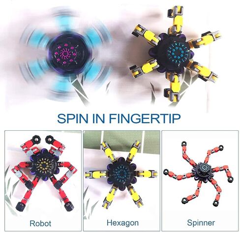 2024 New Fidget Toy Spinners Sensory Robot Toy (Blue), Small in Saudi Arabia