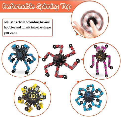 2024 New Fidget Toy Spinners Sensory Robot Toy (Blue), Small in Saudi Arabia