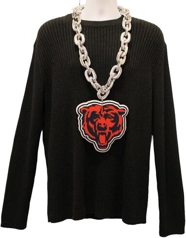 Aminco Chicago Bears Bear Head NFL Fan Chain, Silver in Saudi Arabia