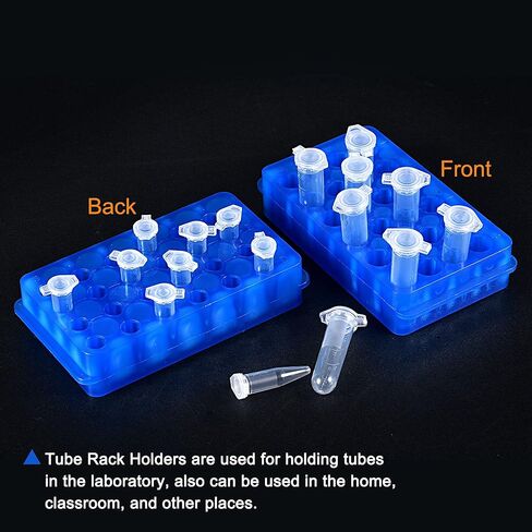 MECCANIXITY Centrifuge Tube Rack 11mm/7.5mm Hole 24-Well Double Panel Polypropylene for 0.5ml/1.5ml/2ml Tube Pack of 2 in Saudi Arabia