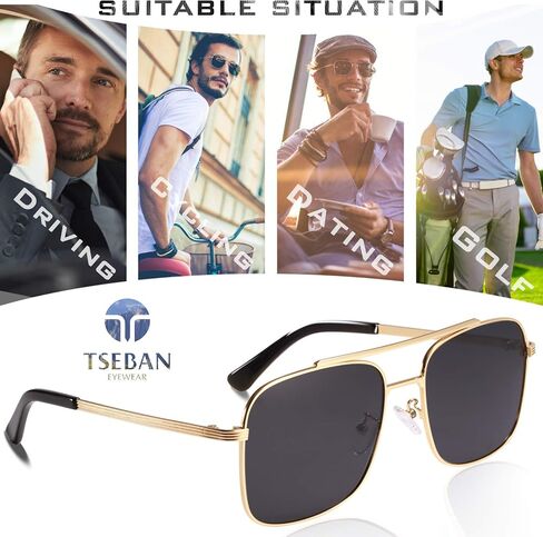 Lightweight Square Polarized Sunglasses for Mens UV400 Protection in Saudi Arabia