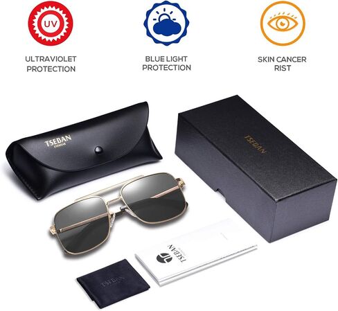 Lightweight Square Polarized Sunglasses for Mens UV400 Protection in Saudi Arabia