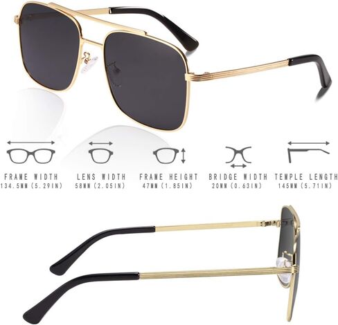 Lightweight Square Polarized Sunglasses for Mens UV400 Protection in Saudi Arabia