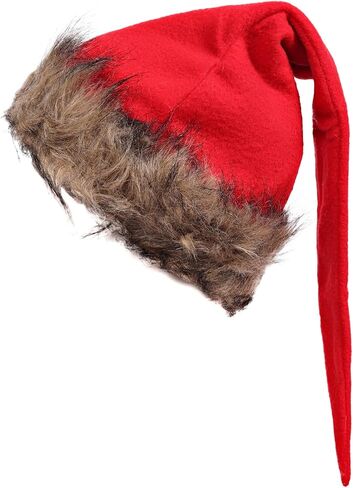 قبعة سانتا التنكرية القزم Liripipe زي قطيفة حافة طويلة مدببة لعيد الميلاد قبعة رن فير لعيد الميلاد in Kuwait