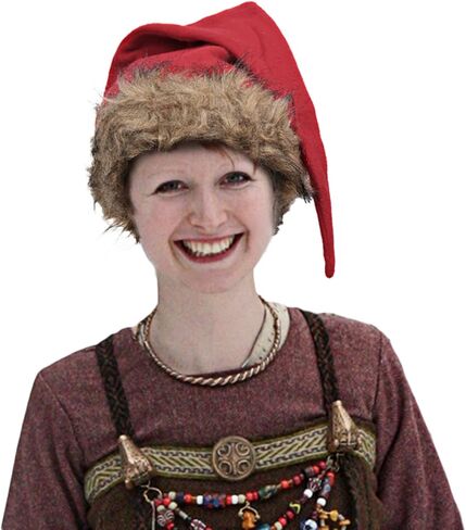 قبعة سانتا التنكرية القزم Liripipe زي قطيفة حافة طويلة مدببة لعيد الميلاد قبعة رن فير لعيد الميلاد in Kuwait