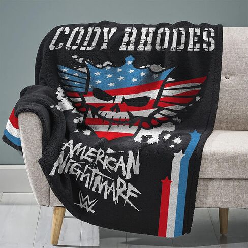 بطانية راشيل القطيفة من Sleep Squad WWE Cody Rhodes American Nightmare مقاس 60 بوصة × 80 بوصة - غطاء فائق النعومة من أسطورة المصارعة in Saudi Arabia