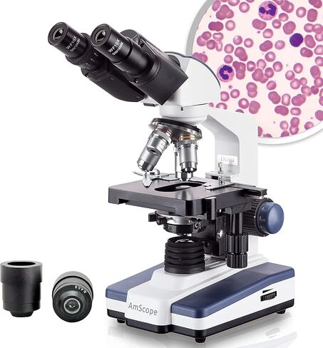 AmScope - مجهر LED Darkfield 40X-2500X ثنائي العينين مع رأس Siedentopf - B120C-DK in Saudi Arabia