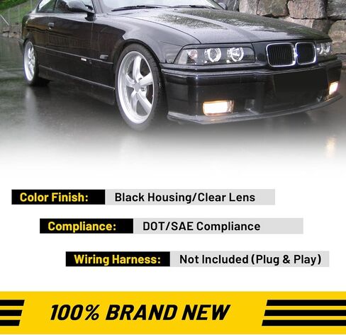 مصابيح الضباب لسيارة BMW M3 E36 3 Series 1992 1993 1994 1995 1996 1997 1998 1999 مجموعة استبدال مصابيح الضباب مع مصابيح H1 12V 55W - زوج واحد (عدسة شفافة) in Kuwait