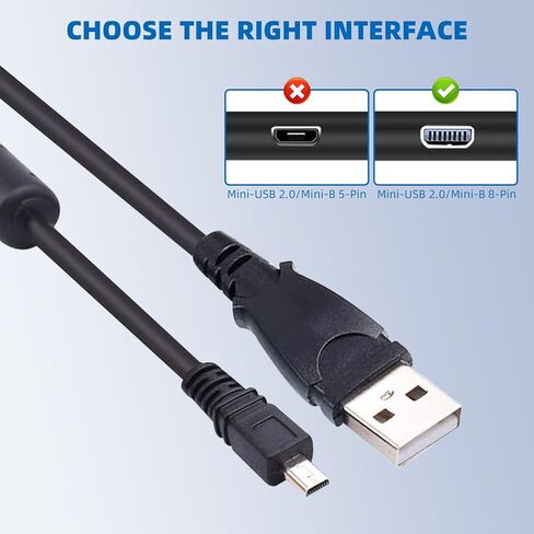 USB شاحن بطارية الكمبيوتر USB شاحن بطارية كابل مزامنة البيانات الحبل لسوني كاميرا Cybershot DSC-W800 W810 W830 W330 S/B/P/R in Kuwait