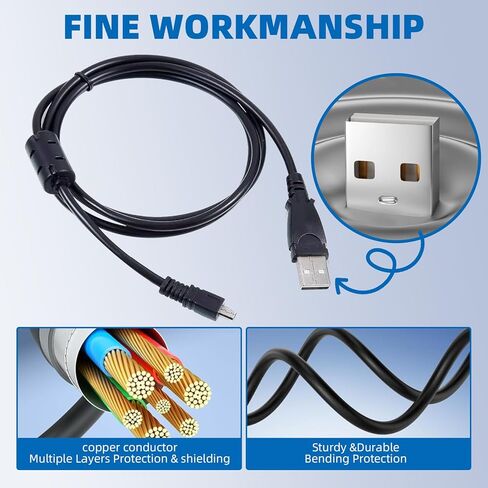 USB شاحن بطارية الكمبيوتر USB شاحن بطارية كابل مزامنة البيانات الحبل لسوني كاميرا Cybershot DSC-W800 W810 W830 W330 S/B/P/R in Kuwait