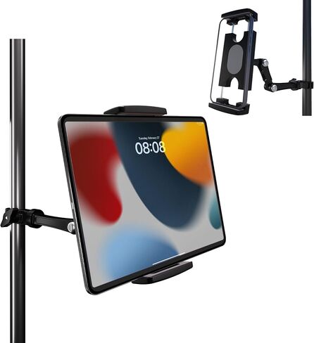Tablet Holder for Mic Stand iPad Holder Microphone Stand Music Stand for Tablet iPad Compatible with 4.7-12.9 Inch Devices Multi-Angle Adjustable 10" Long Aluminum Alloy Mount in Saudi Arabia
