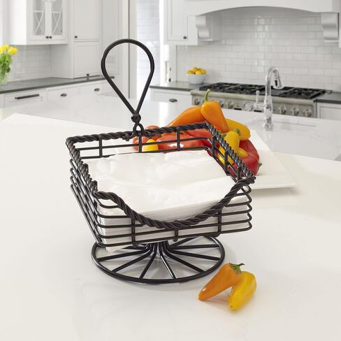 Gourmet Basics by Mikasa Rope Centerpiece Fruit Storage Basket, 11", Black in Saudi Arabia