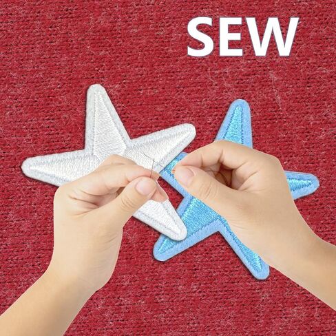 Star Iron On Patches, Stars Embroidery Applique Patch, Cute DIY Decorative Patches for Clothing Jeans Jackets Backpacks Hats (64 Pieces 16 Color) in Saudi Arabia