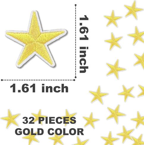 Star Iron On Patches, Stars Embroidery Applique Patch, Cute DIY Decorative Patches for Clothing Jeans Jackets Backpacks Hats (64 Pieces 16 Color) in Saudi Arabia