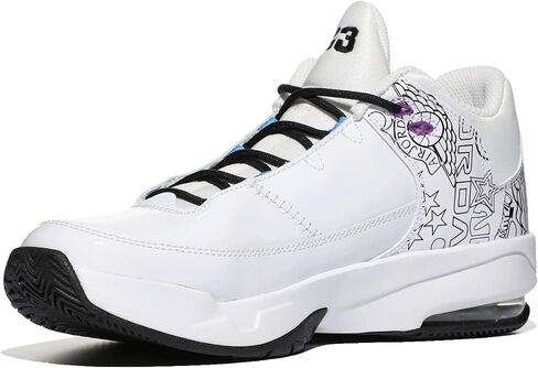 Jordan Girl's Jordan Max Aura 3 DIY (طفل كبير) أبيض/أسود/بنفسجي مفرط/أزرق جامعي 7 طفل كبير M in Saudi Arabia
