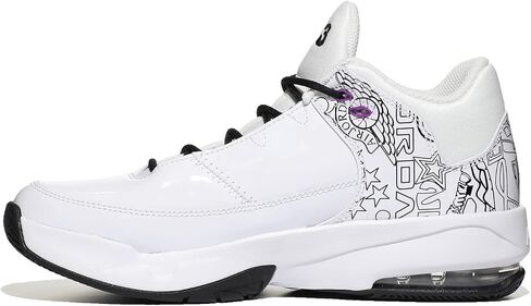 Jordan Girl's Jordan Max Aura 3 DIY (طفل كبير) أبيض/أسود/بنفسجي مفرط/أزرق جامعي 7 طفل كبير M in Saudi Arabia