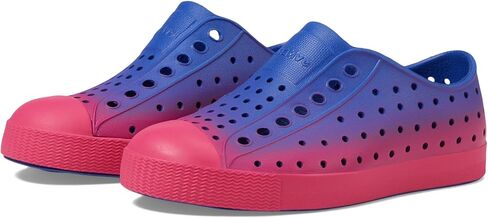 Native Shoes Kids Jefferson Sugarlite Ombre (طفل كبير) - جزء علوي من مادة EVA مثقوب - مقدمة مستديرة - طراز سهل الارتداء مغامرة أزرق/وردي التوت/Adventure Radberry Ombre 5 Big Kid M in Saudi Arabia