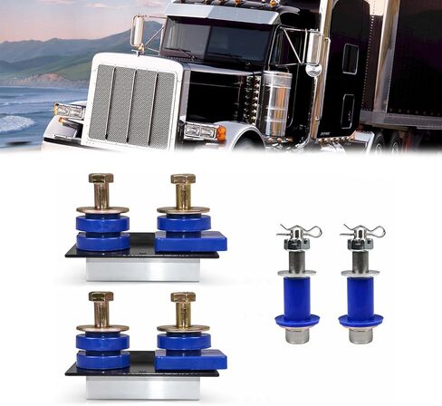 13-04154 13-04164 طقم مسامير محورية لغطاء المحرك لـ Peterbilt 357 377 378 379 بطانات غطاء محرك السيارة جلبة محورية ومجموعة مسامير التثبيت استبدال 23-15273 13-04726 13-04727 in Saudi Arabia