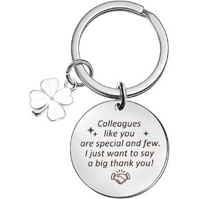 CGBOOM Keychain Thanksgiving Day Birthday Christmas Gifts Parting Gifts Stainless Steel Key Chain for Boss Colleague Coworker- Colleagues like you are special and few.