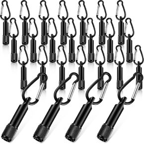 CHENGU 25 Pack Mini Keychain Flashlights Bulk with Carabiner Pocket Handheld Flashlight for Camping Hiking Outdoor Activity(Black)