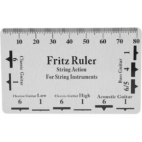 String Action Gauge Ruler Measuring Repair Set Up Tool Kit Electric Bass Acoustic Guitar Repairing Tool Setup Measuring Silver 85 x 54mm / 3.3 x 2.1in