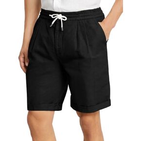 PASLTER شورت رجالي كاجوال من القطن بخصر مطاطي شورت صيفي للشاطئ برباط أمامي مسطح مطوي in Kuwait