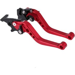 Motorcycle Brake Lever,1 Pair 22mm 7/8 CNC Aluminum Motorcycle Clutch Drum Brake Lever Handle Motorbike Replacement Accessory Universal (Red)