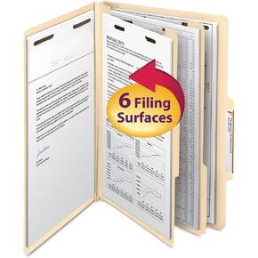 Smead Classification File Folder, 1 Divider, 2" Expansion, 2/5-Cut Tab, Legal Size, Manila, 10 per Box (18700)