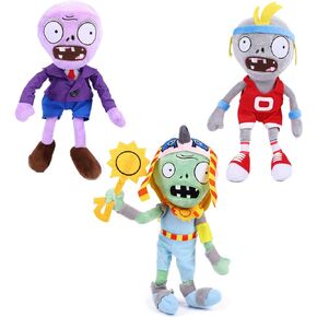3 PCS Plants and Zombies Sport Plush Zombies Sets Toy Sport Zombie, 1 2 Stuffed Soft RA Zombies Doll, Purple Zombies PVZ Plushies Figure Doll New