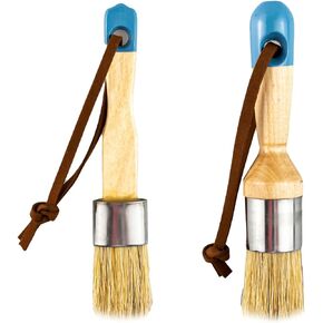 Chalk Paint Brush Set of 2, DIY Painting and Waxing Tool, Chalk and Wax Paint Brush for Folk Art Home Décor Wood Projects Furniture Stencils