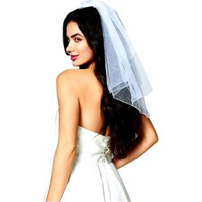 Short 2 Tier wedding Bridal Veil Bachelorette Party Veil Bridal Shower Engagement