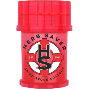 Large HerbSaver Grinder- Medical Grade Plastic Grinder with Razor Sharp Teeth, Pocket-Sized, Durable & Portable - Ideal for Grinding Herbs and Spices (Black)