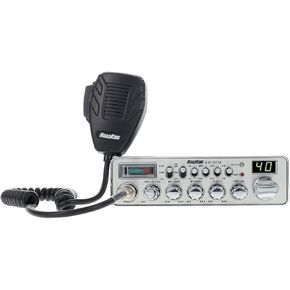 RoadKing RKCBFM Dual-Mode AM/FM CB Radio for Truckers Full 40 Channels Pro Emergency Channel CB with Noise-Cancelling Mic Large Display - Silver