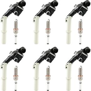 Ignition Coils Pack and Spark Plug Compatible with Mercedes-Benz C300 C350 E350 ML350 V6 3.5L 2012-2016 Replacement for UF-806 UF806 NGK95875 2769060601 2769064500 2769065100 95875 Set of 6