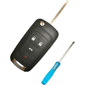 4 Buttons Replacement Flip Folding Key Fob Case Shell Fit for Chevrolet Chevy Camaro Cruze Equinox GMC Buick Smart Car Key Fob Cover Housing No Chip