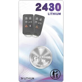 CR2430 2430 Remote Key FOB Battery OEM Replacement for Volvo Remote fits Key case Shell Prox 2009-2017 S60 S80 V70 XC60 XC70 Smart Key(Bundle with Opening Tools)