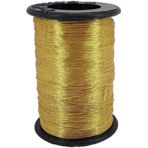 Zari Metallic Threads 0.1 MM (1 Roll) Antique Gold Color for Aari Work Embroidery Sewing Garment Needlework Crafts