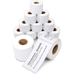 Aegis Adhesives - Compatible Direct Thermal Labels Replacement for DYMO 30323 (2-1/8" X 4") Shipping & Postage - Use with Labelwriter 450, 450 Turbo, 4XL Printers (12 Rolls)