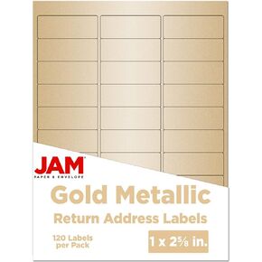 JAM PAPER Shipping Address Labels - Standard Mailing - 2 x 4 - Silver Metallic - 120/Pack
