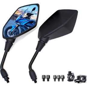 Universal 8mm 10mm Bolt 7/8 Inch Handle Bar Mount Clamp Hawk-Eye Motorcycle Convex Rear View Mirror fit Honda ATV Dirt Bike Scooter Kawasaki Cruiser Suzuki Victory and More (Hawk-eye-Sharp) in Kuwait