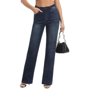 Jeans for Women High Straight Wide Leg Loose Stretch Casual Jeans Womens Fashion 2024 Boyfriend Jeans