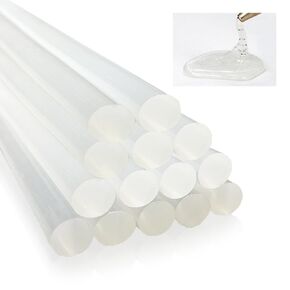 Hot Glue Sticks, Full Size Diameter, Transparent Low Temp 10 Pack, Good DIY for Toy, Metal, Wood, Ornament, Ceramic, Craft, Plastic, Carton, and Fabric 7.9" x 0.27"(200 mm x 7 mm)