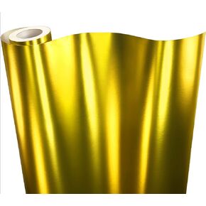 VViViD+ Premium Satin Chrome Gold Vinyl Wrap Roll w/Air-Release Adhesive Technology (1ft x 5ft)