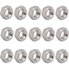 uxcell 15pcs M5 x 0.8mm Pitch Metric Thread 201 Stainless Steel Left Hand Hex Nuts
