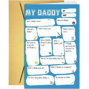 UUEFKTN Cute Daddy Birthday Card, Funny Birthday Gift Dad Husband, Dad Birthday Gift from son daughter, Dad Birthday Gift Ideas, Funny Fathers Day Card, Best Daddy Toddler Children DIY Card