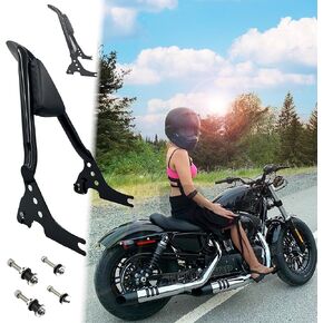 Sportster Sissy Bar Fits 04-23 XL Models One-Piece Detachables Iron 1200 XL1200NS Sissy Bar for Motorcycles Harley Sportster 883 Accessories Pad Luggage Rack Backpack Roadster Superlow Forty-Eight